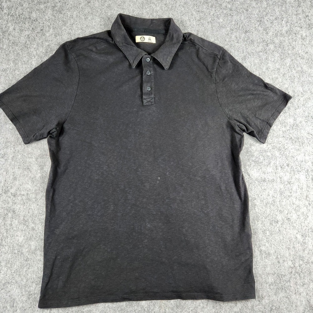 American Giant Polo Shirt Men XL Black Short Sleeve Casual Classic Made in USA